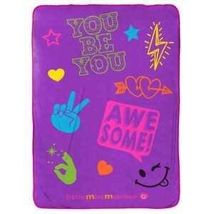 LittleMissMatched Plush Throw Kids 62x90 Purple NEW You Be You Awesome Blanket